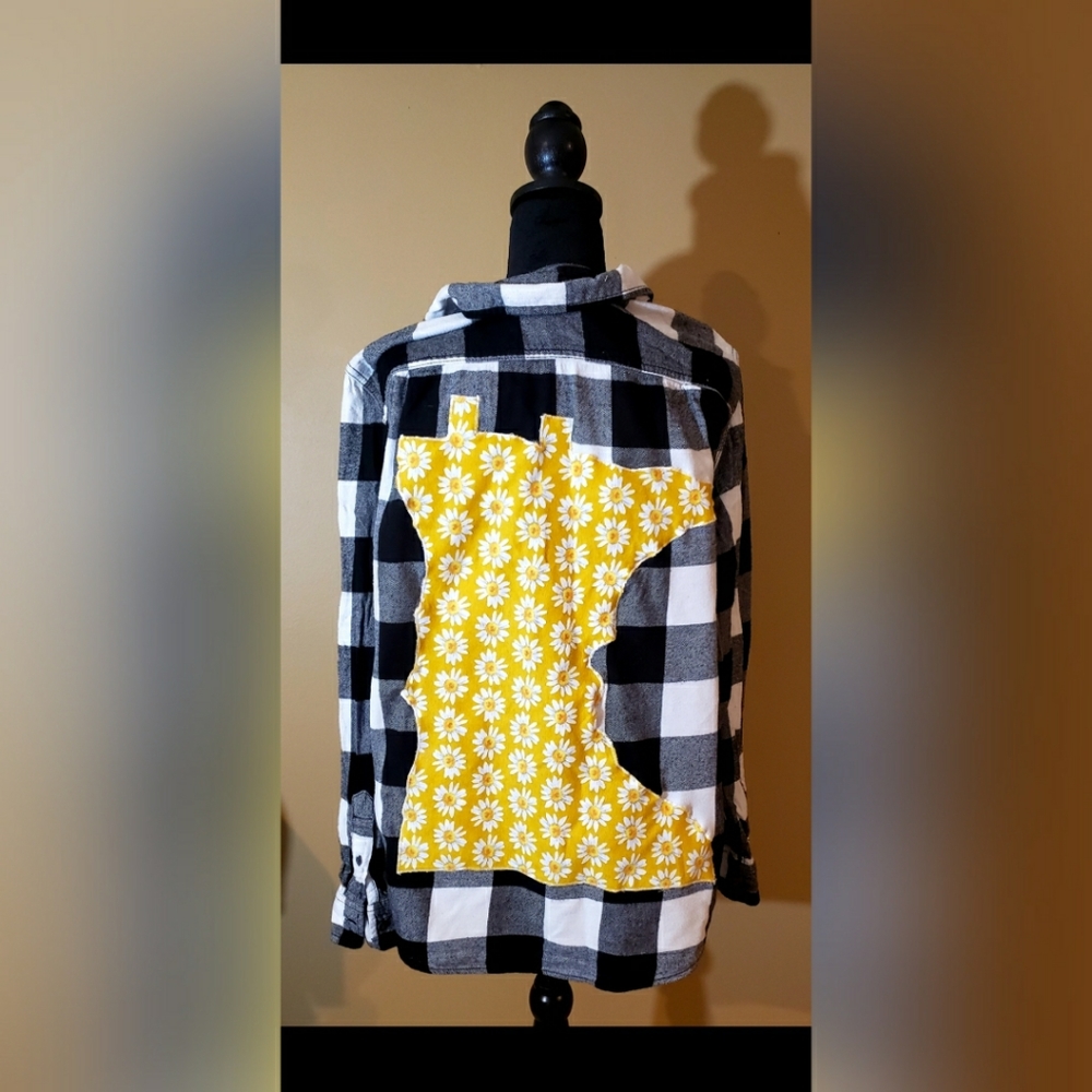 Yellow Daisy Custom Minnesota Patched Flannel